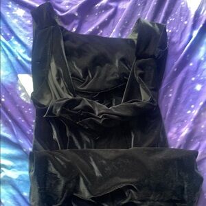 Vintage 100% silk Shomi Elegant Black Velvet Dress